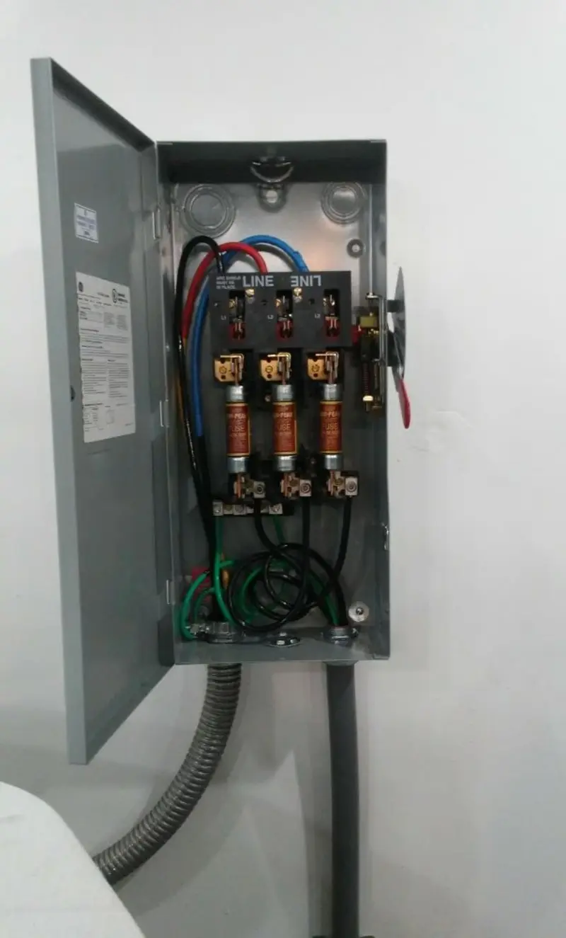 Three-phase disconnect switch installed for Smoke Detector Installation in Dublin